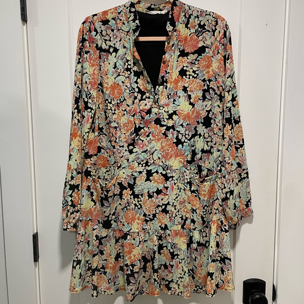 Buddy Love Floral Print Long Sleeve Dress MEDIUM